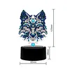 DIY Diamond Painting 7 Color Night Light Lamp Home Decoration Ornament Gift Kit(Wolf)