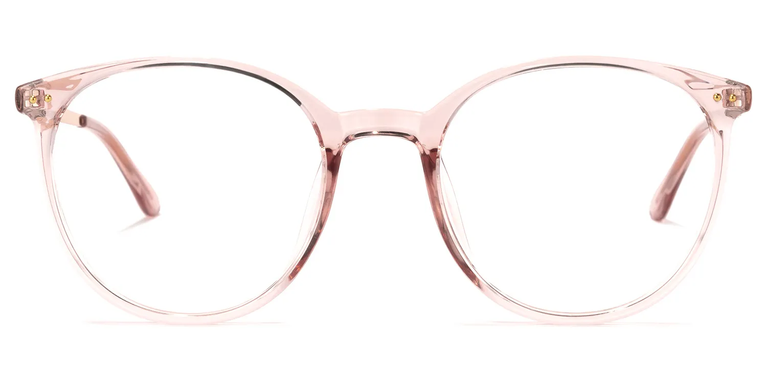 Falecia Rosa Kristall Rund Brille Rosa
