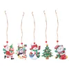 5pcs/set DIY Christmas Diamond Drill Dots Painting Crystal Xmas Trees Hanging Pendant Kits