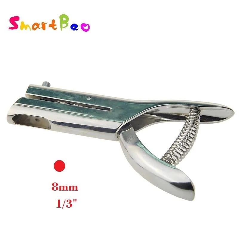 3mm/6mm/8mm Circle Hole Punch for PVC Card, Protective Film,Tag, Heavy Duty Utility Punch,1/3 ,1/4 ,1/8 Inch Round, 2 Inch Reach