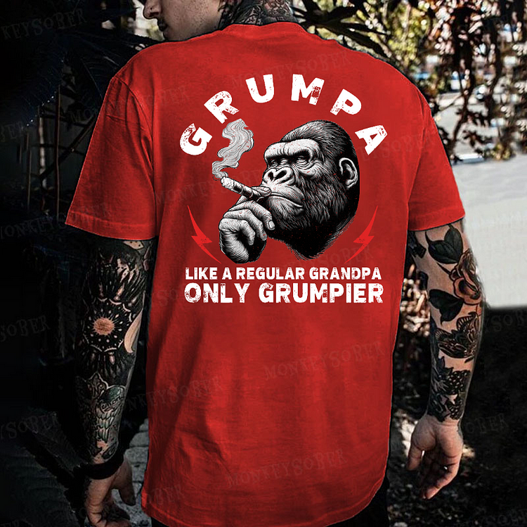 Grumpa Like A Regular Grandpa Only Grumpier Monkey T-shirt