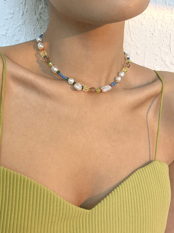Faux pearl necklace