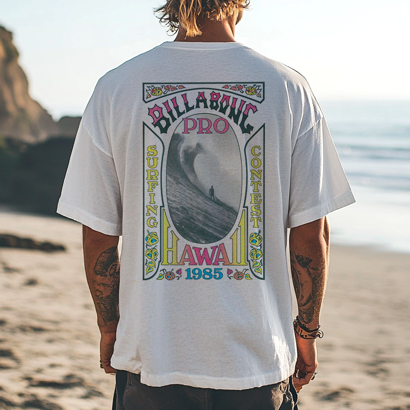 Vintage Surfing Graphic T-Shirt For Men