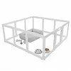 [US Local Warehouse] 12-Panel Clear Acrylic Indoor Dog Playpen 23.6 Inch-H Whelping Crate Kennel Cage Enclosure with Door Easy Assemble Pet Fence Transparent Pet Pen for Small Animals Bunny Rabbit Ferret