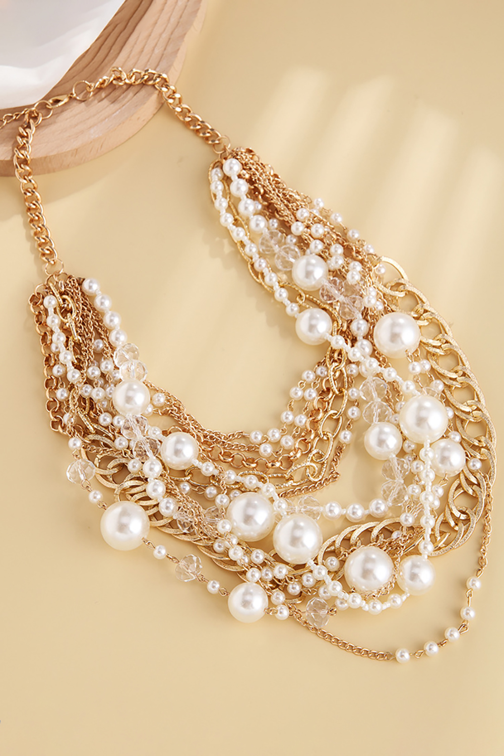 Retro Multi-Layered Pearl Crystal Necklaces