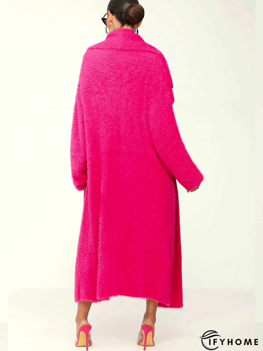 Elegant Loose Plain Shawl Collar Sweater Coat | IFYHOME