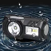 Multi-Function Lightweight Induction Headlamp Outdoor Cap Clip Light USB Charging Headwear Waterproof Super Bright Red And Blue Flash Emergency Light