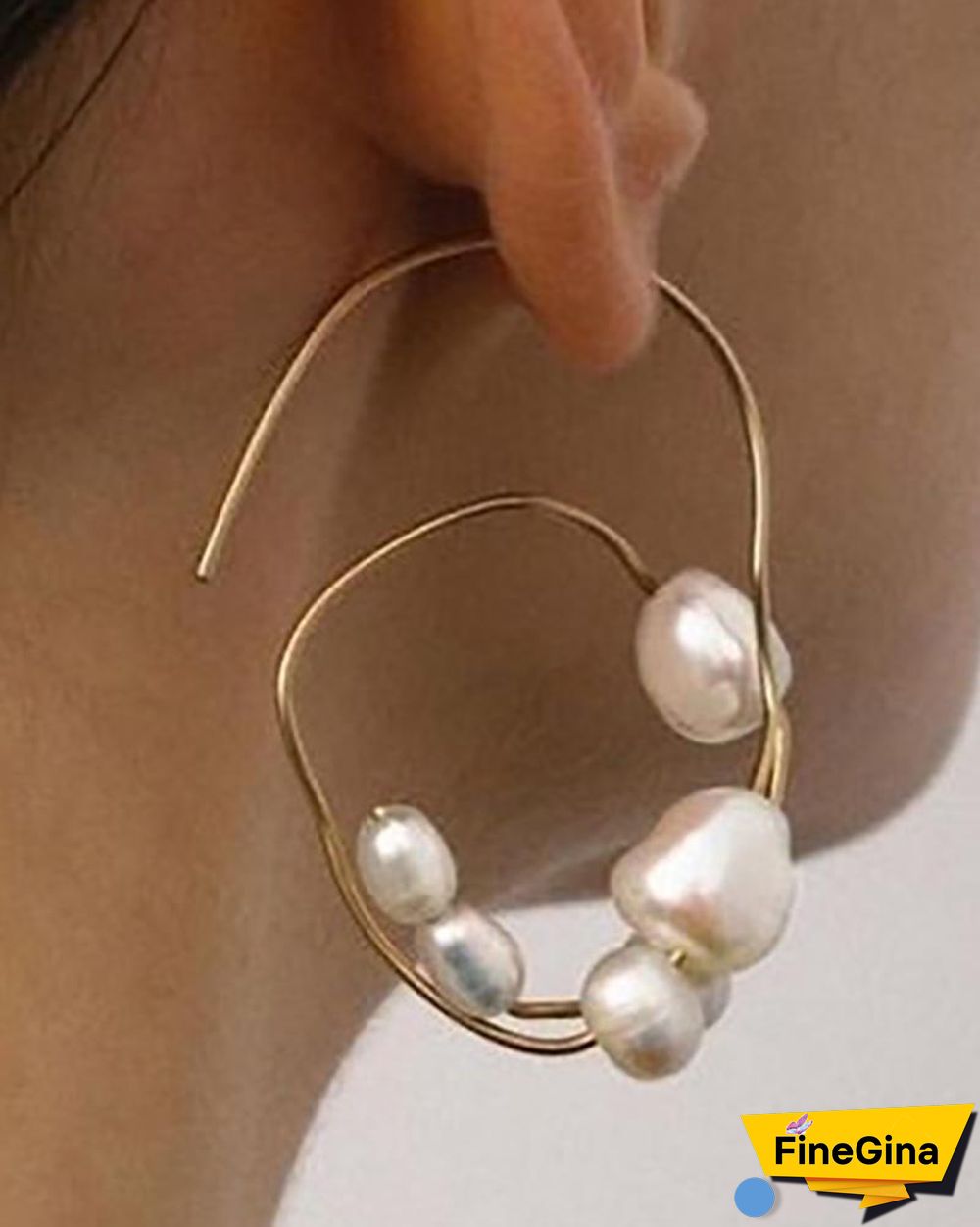 1Pair Asymmetrical Beaded Abstract Earrings