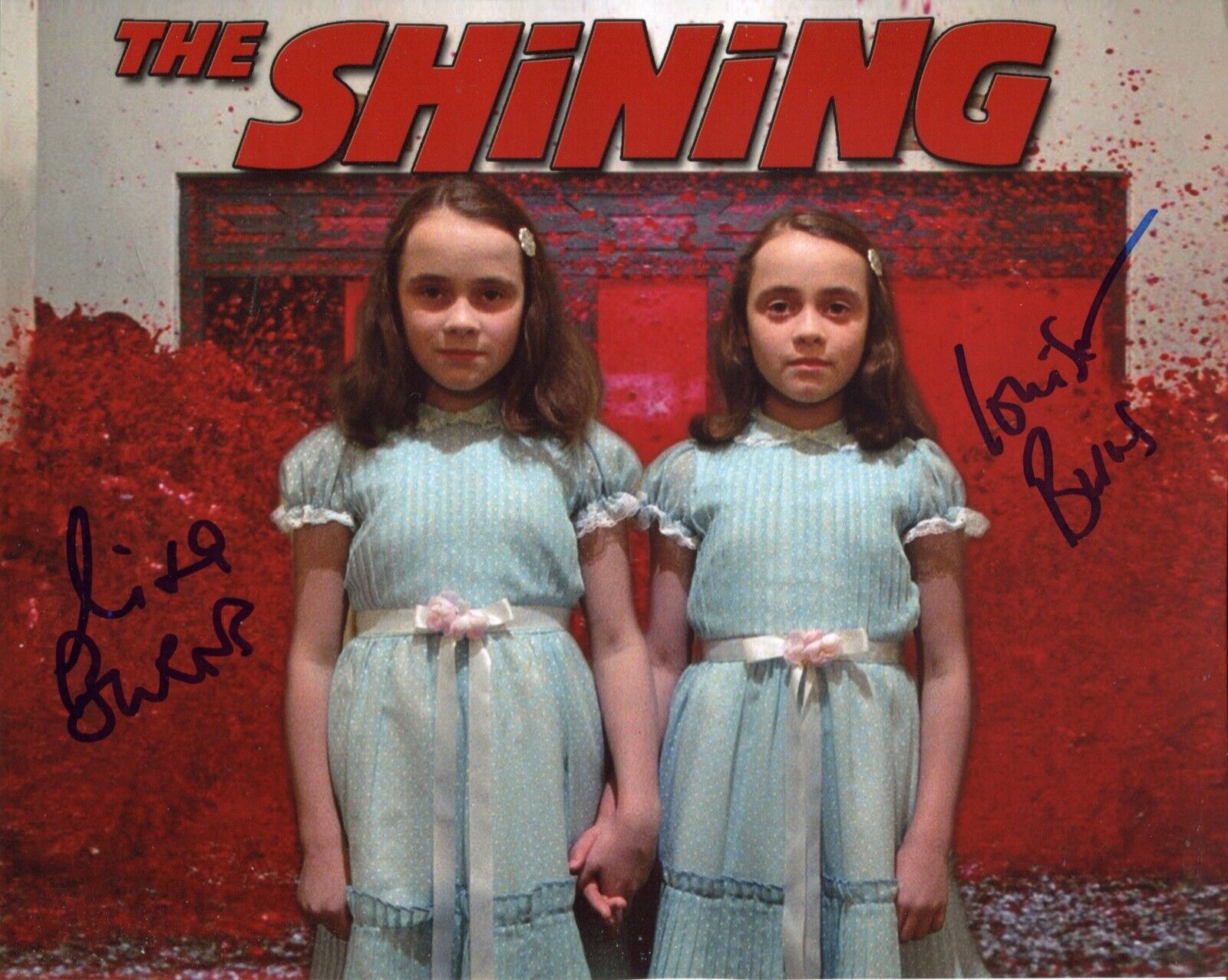 THE SHINING horror movie twins Lisa & Louise Burns signed 8x10 Photo Poster painting