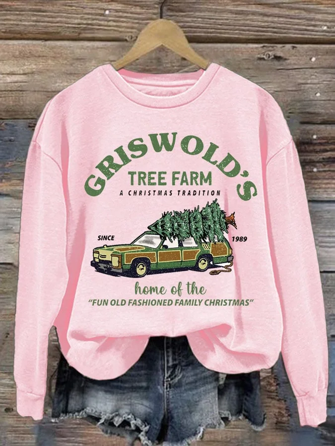 Women's Retro Christmas Print Long Sleeve Sweatshirt