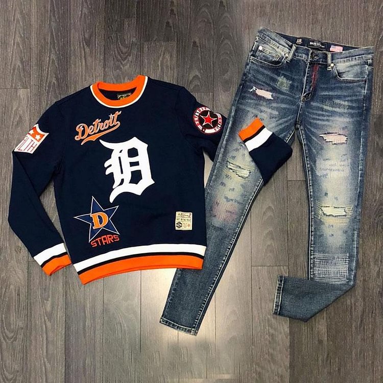 Fashion contrast sports sweatshirt