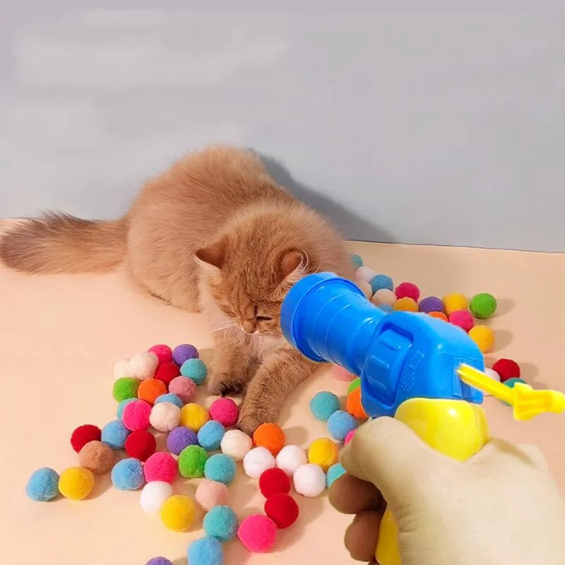 To Spend More Time With Your Pets❤Plush Ball Shooting Gun