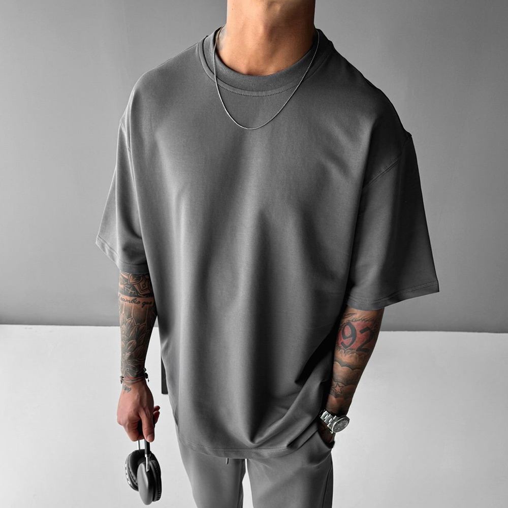 Neutral Simple Basic Solid Color T-shirt