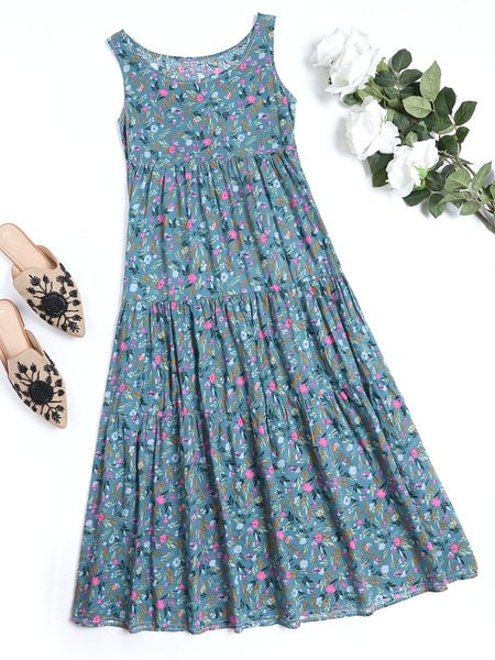 Oversized Floral Print Cami Dress Beach Dress - BlackFridayBuys