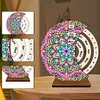 Mandala Diamond Painting Unique Wooden Rotating Calendar for Home and Office