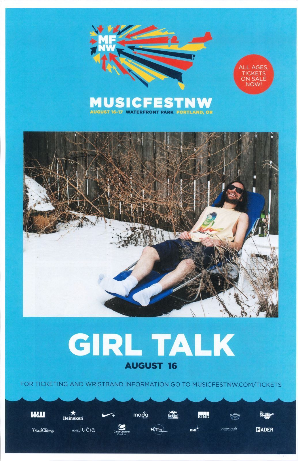 GIRL TALK 2014 Gig POSTER MFNW Portland Oregon Musicfest NW Concert Gregg Gillis