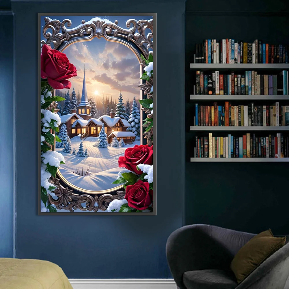 5D DIY Full Round Drill Partial AB Diamond Painting Picture Frame Garden 45x75cm