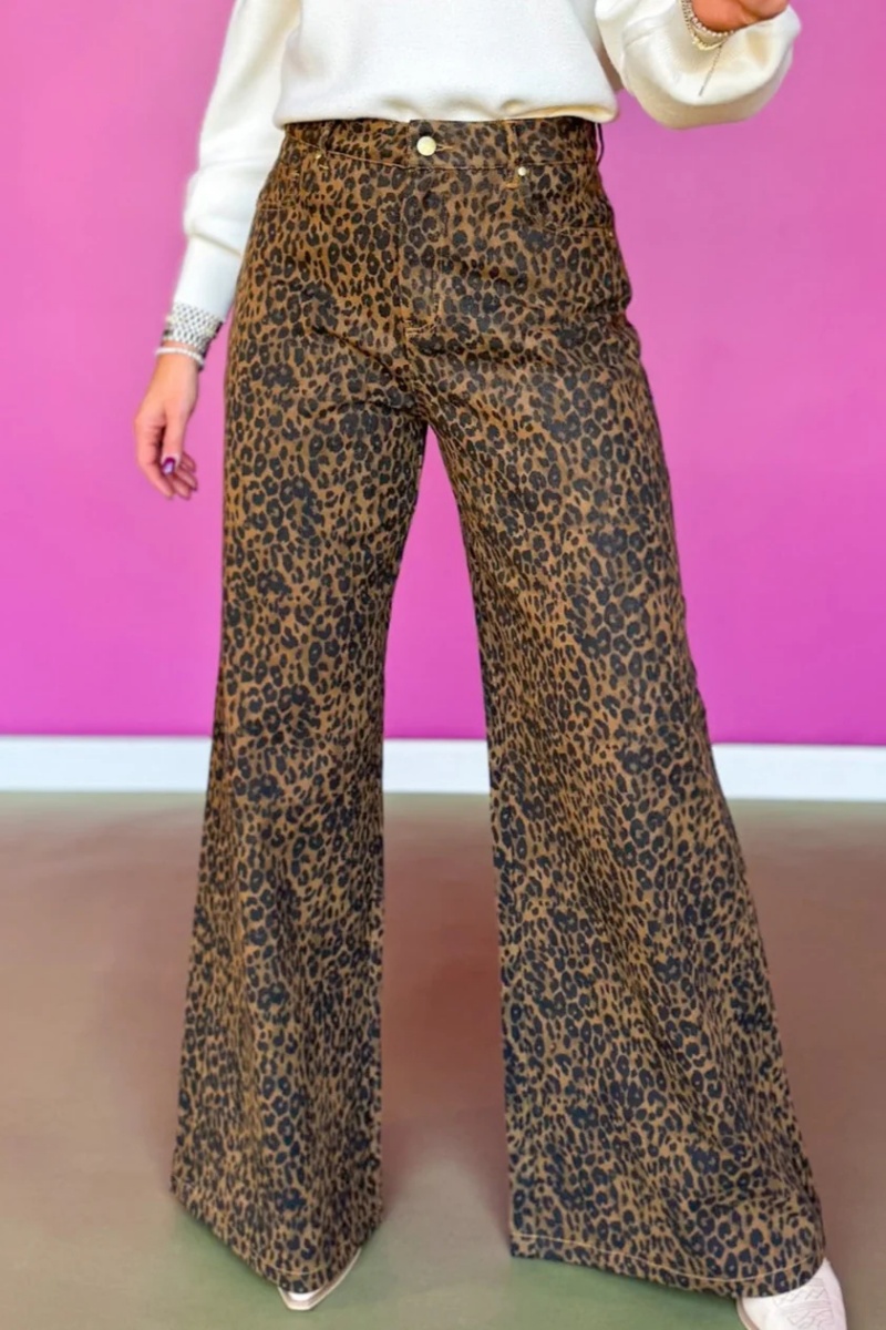 Nova Wide Leg Jeans In Animal