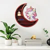 Einhorn Mond Design Wandregal - 5d DIY Handwerk Dekoration