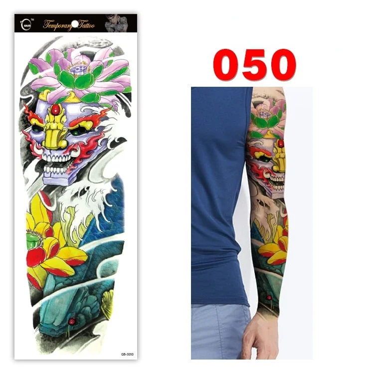 Full Arm Series Temporary Tattoo Full Arm Tattoo Sticker Lasting Waterproof Sweat Flower Arm Full Arm Tattoo Big Picture Sticker