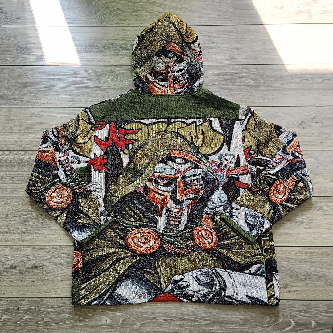 Hip Hop Rap Tapestry Zip-Up Hoodie