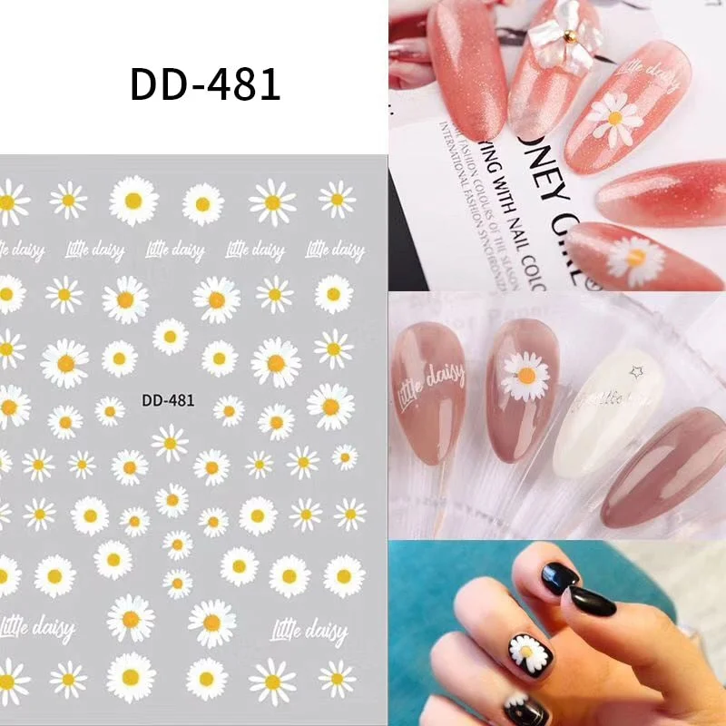 3D Rose Flowers Butterfly Sticker Sliders for Nails Elegant Leaf Floral Design Decals DIY Nail Art Decorations