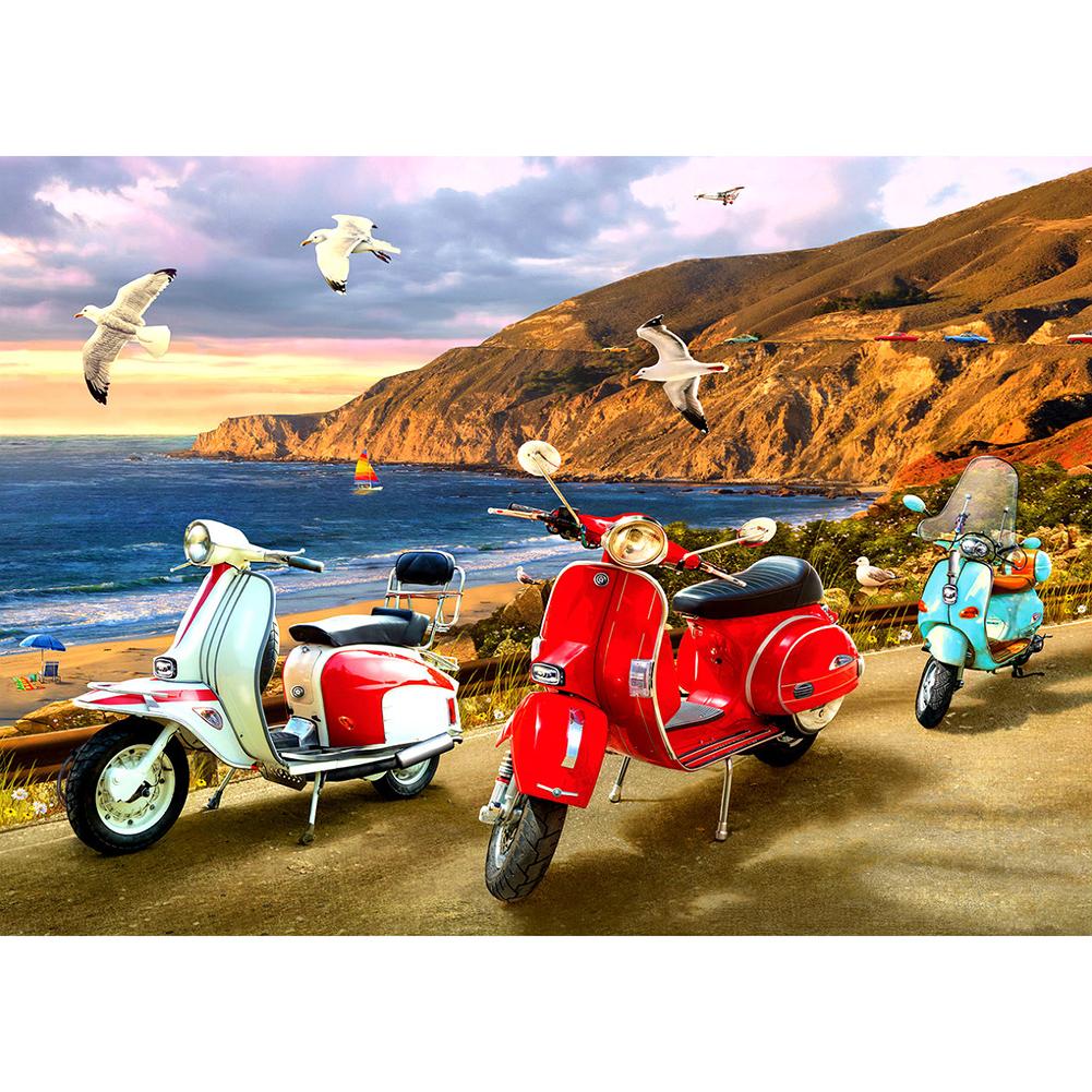 

Seagull Scooter - Round Drill Diamond Painting - 30x40cm, 501 Original