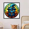Halloween Black Cat Glass Painting-Paint by Numbers Acrylic Painting 50*50CM
