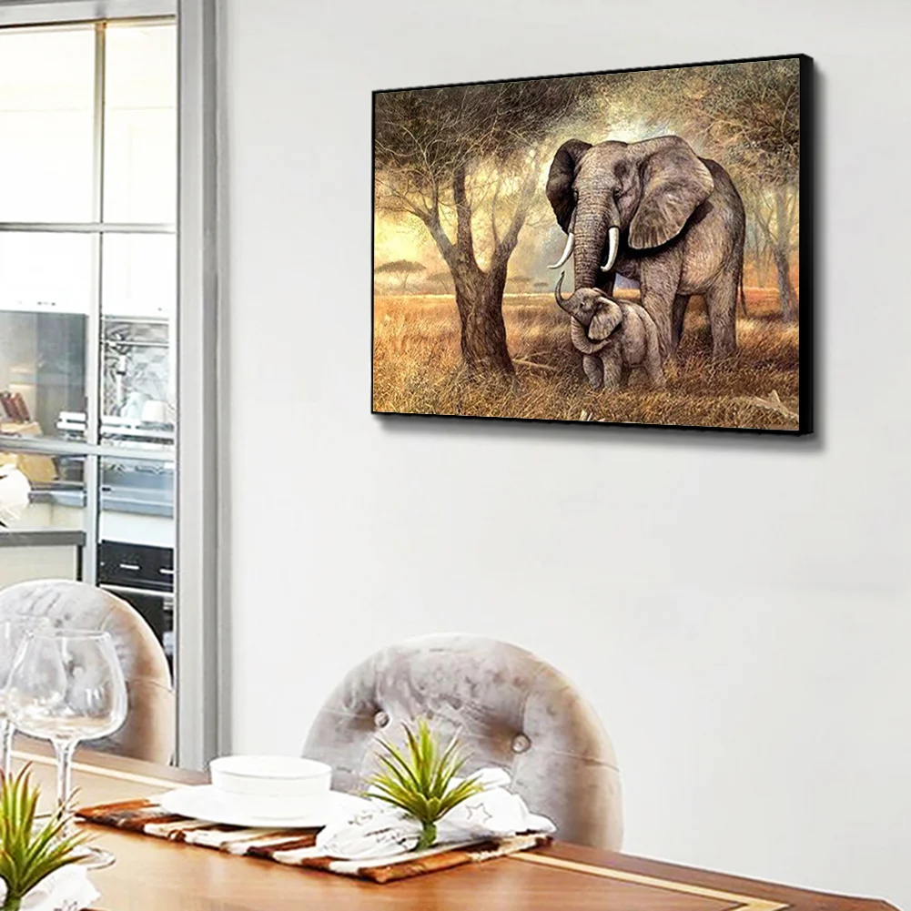 14CT Full Stamped Cross Stitch - Elephant(Canvas|40*50CM)