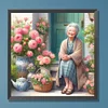 Diamond Painting-DIY Full Round Drill Garden Old Lady