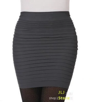 CUHAKCI Summer Skirts Sexy Short Ladies Skirt High Waist A-Line Skirts High Elastic Black Red Pleated Skirt Candy Colors