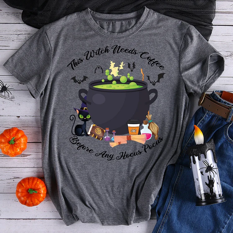 This Witch Needs Coffee Before Any Hocus Pocus T-Shirt-06884