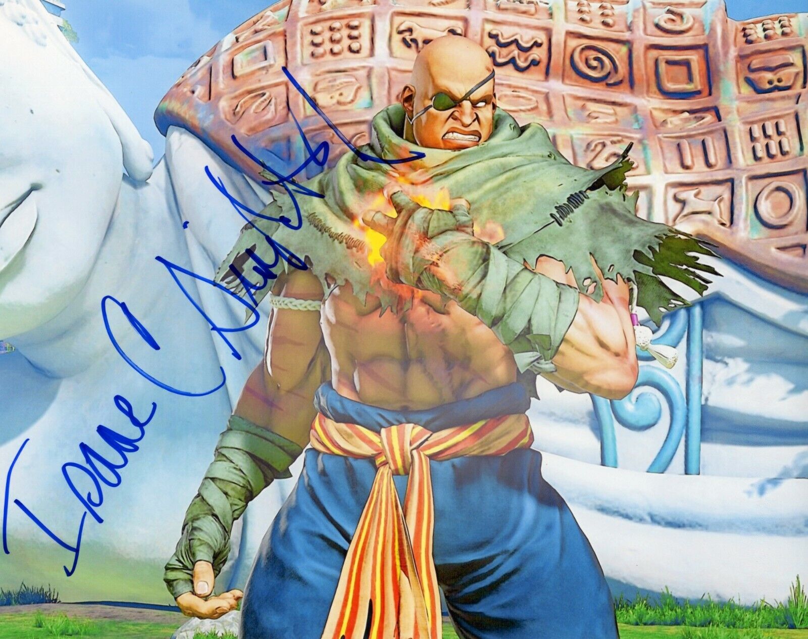 ISAAC C SINGLETON JR Authentic Hand-Signed STREET FIGHTER IV -Sagat