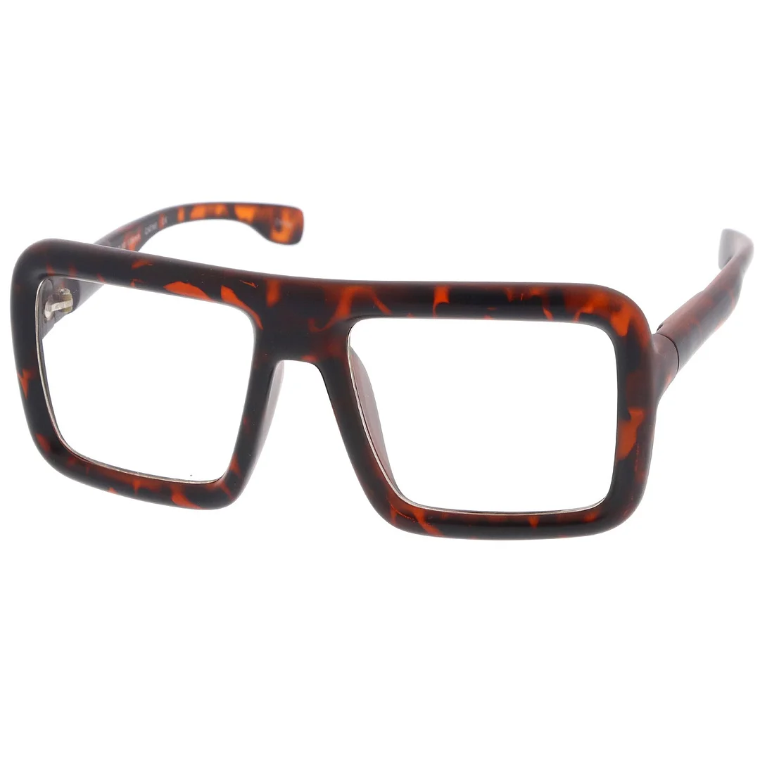Oversize Bold Thick Frame Clear Lens Square Eyeglasses 58mm
