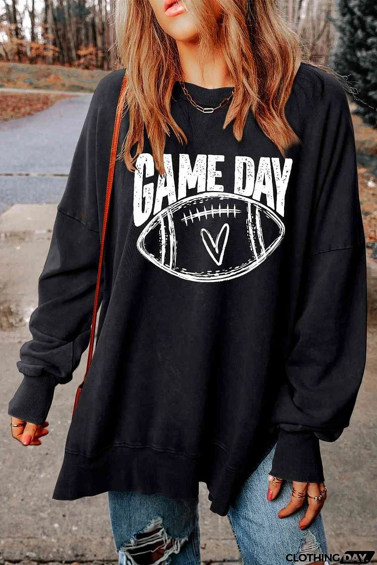 GAME DAY Graphic Slit Sweatshirt