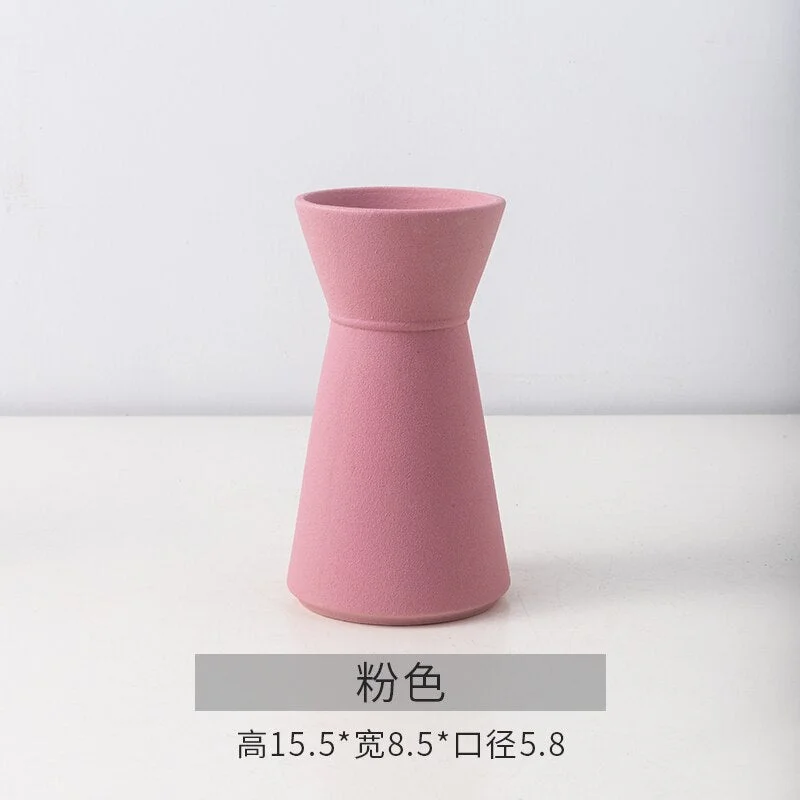 Modern Decorative Vase Nordic Morandi Ceramic Vase Dried Flower Decorative Vase Living Room Bedroom Desktop Docer Home Vase Gift