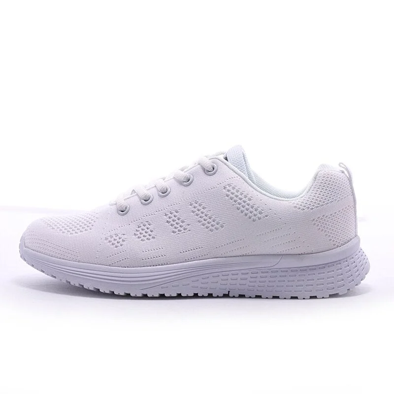 Ladies Vulcanized Shoes Women  White Trainers Fashion Lightweight Sneakers Breathable Female Wear-resisting Lace up Tennis Shoes