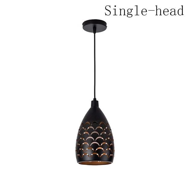 Scaly Hollow Style Iron Pendant Droplight Led Pendant Light Cord Pendant Lamps For Living Room Restaurant Stairway Lighting
