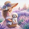 Girl Printed Cross Stitch Kit 40x40cm DIY 11CT Embroidery Craft Set Home Decor