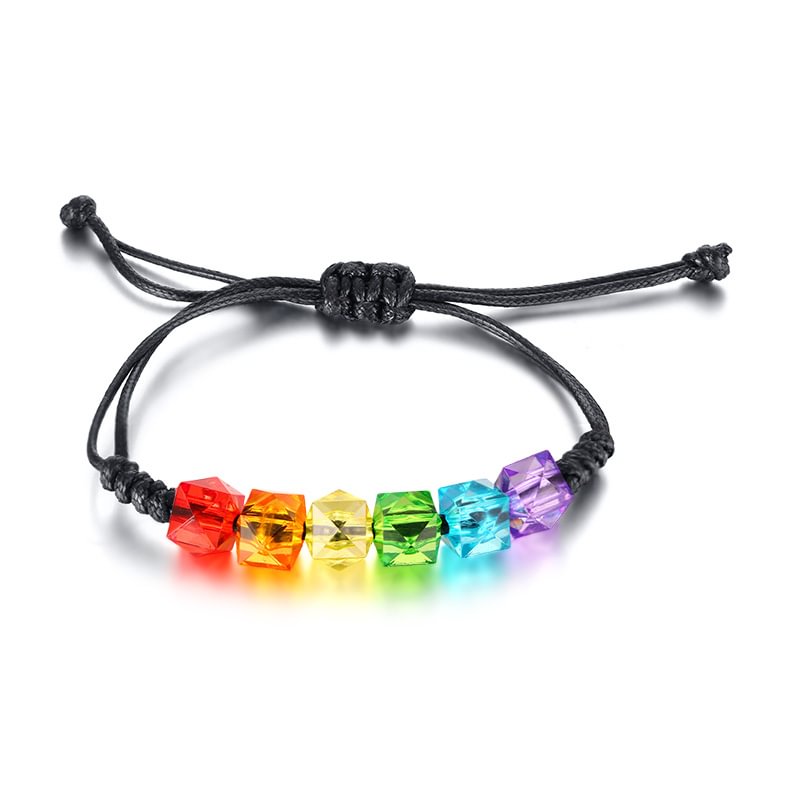 LGBT-Acryl-Armband mit Regenbogenperlen  Kettenmachen