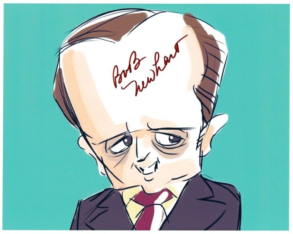 BOB NEWHART hand-signed FUNNY COLOR CARICATURE 8x10 authentic w/ LIFETIME COA