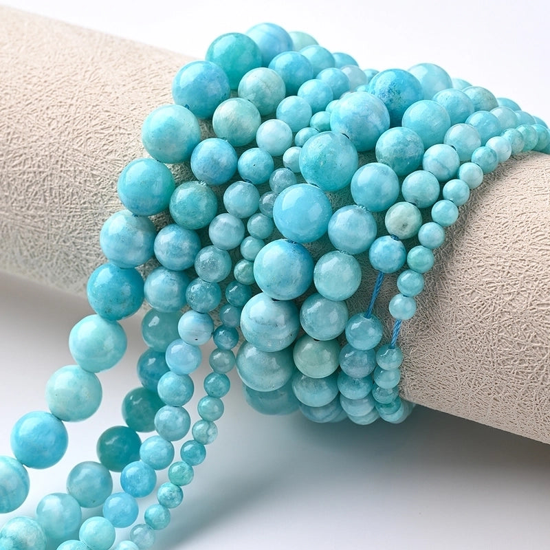 One 10mm 6mm 8mm Hole Under 1mm Hole 1~1.9mm Natural Stone Polar Ore Marble Polished Beads