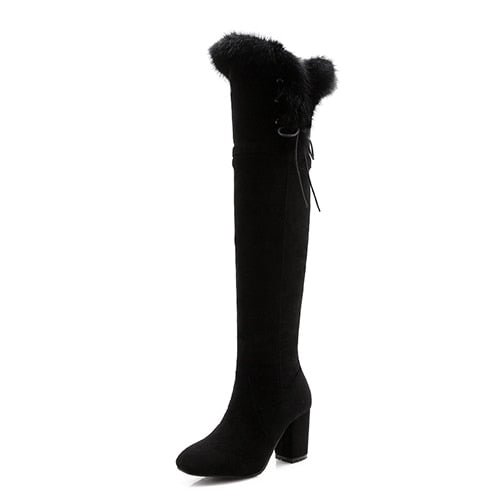 Gdgydh Female Snow Boots Winter Warm Shoes Woman Suede Over the Knee High Booties Shoes High Quality 2022 New Arrival Plush