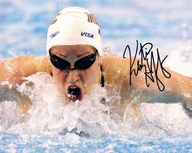 Katie Hoff Signed - Autographed Swimmer 8x10 inch Photo Poster painting - 3x Olympic Medalist