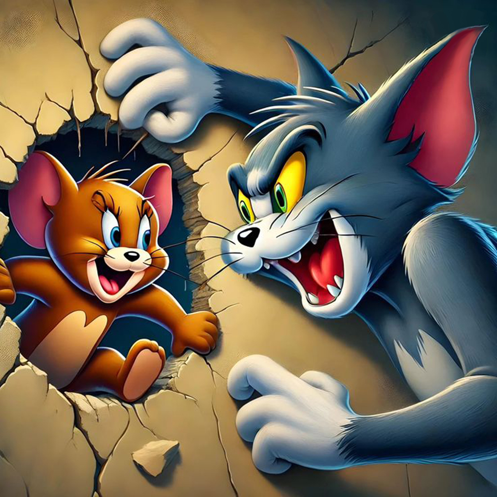 Cat And Mouse 40*40cm(canvas) full round drill diamond painting