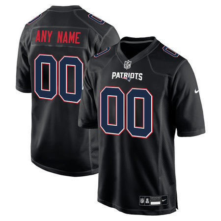 Youth New England Patriots Carbon Black Fashion Game Custom Jersey