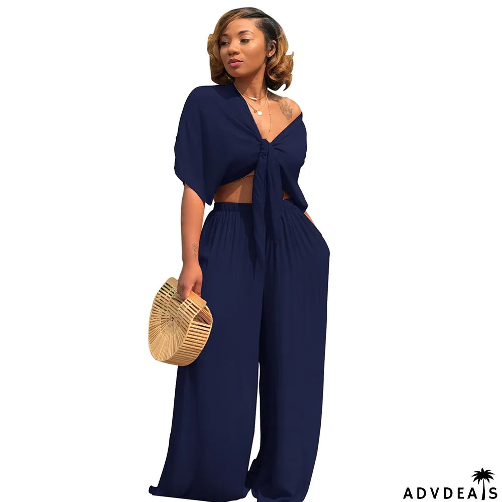 Sheer Gathered Top and Matching Loose Pants