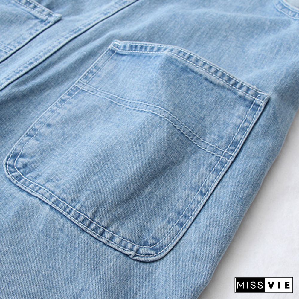 Love Heart Pocket Denim Overall