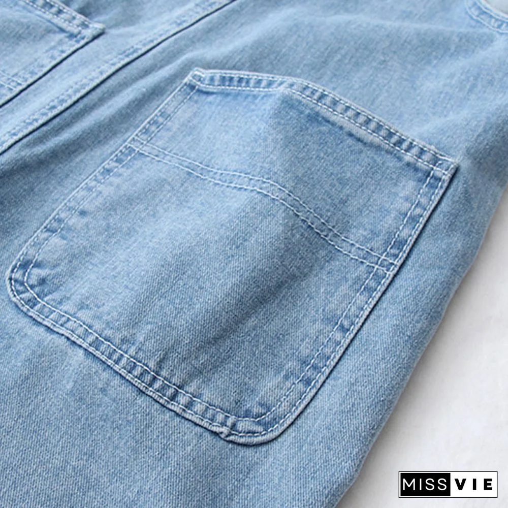 Love Heart Pocket Denim Overall
