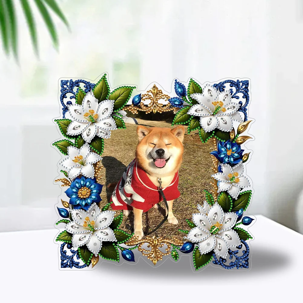 DIY Flower Special Shape Diamond Painting Picture Frame for Home Office